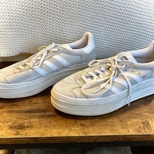 Size 10.5 Adidas Gazelle Bold Platform Sneakers in Gray